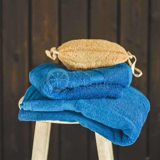 Bambuko pluošto frotinis vonios rankšluostis mėlynas 